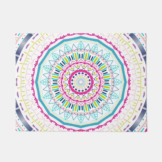 Felpudo mandala colorida (Anverso)