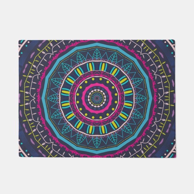 Felpudo mandala colorida (Anverso)