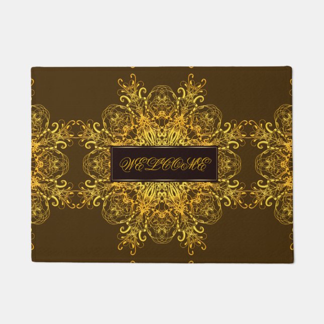 Felpudo Mandala. floral étnico (Anverso)