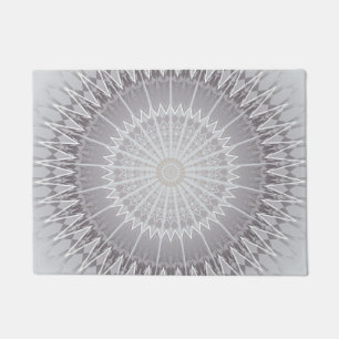 Felpudo Mandala gris de las tonalidades geométrica