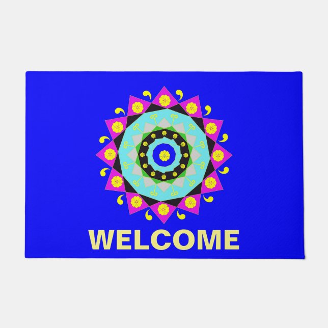 Felpudo Mandala: Mat decorativo de puertas (Anverso)