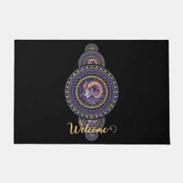 Felpudo Mandala ornamental Aries Whimsical Personalizada