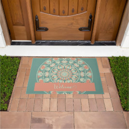 Felpudo Mandala y sabio retro ornato personalizado