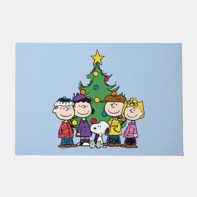 Felpudo Maní | La pandilla alrededor del árbol de Navidad (Anverso)