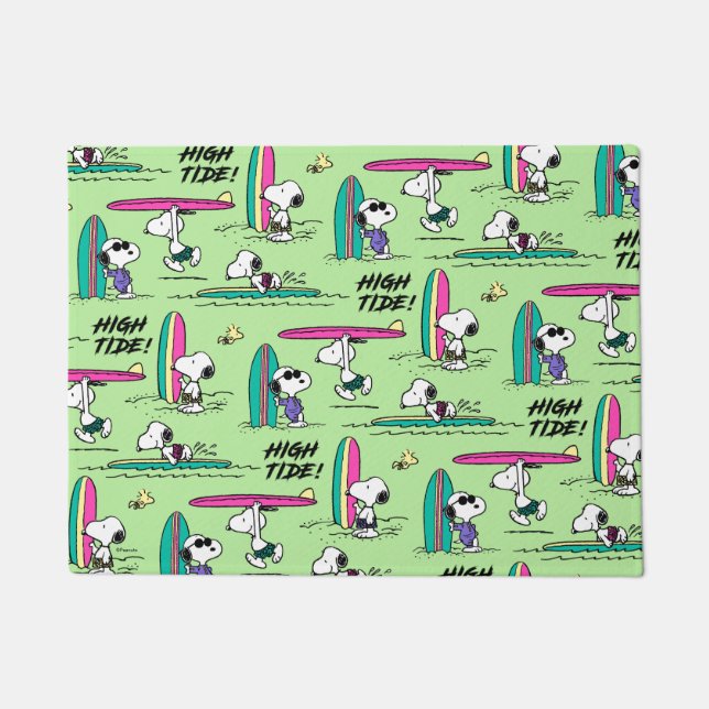 Felpudo Maní | Patrón de marea alta del océano Snoopy (Anverso)