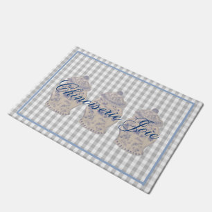 Felpudo Mano de la Chinoiserie azul pintada jar jares