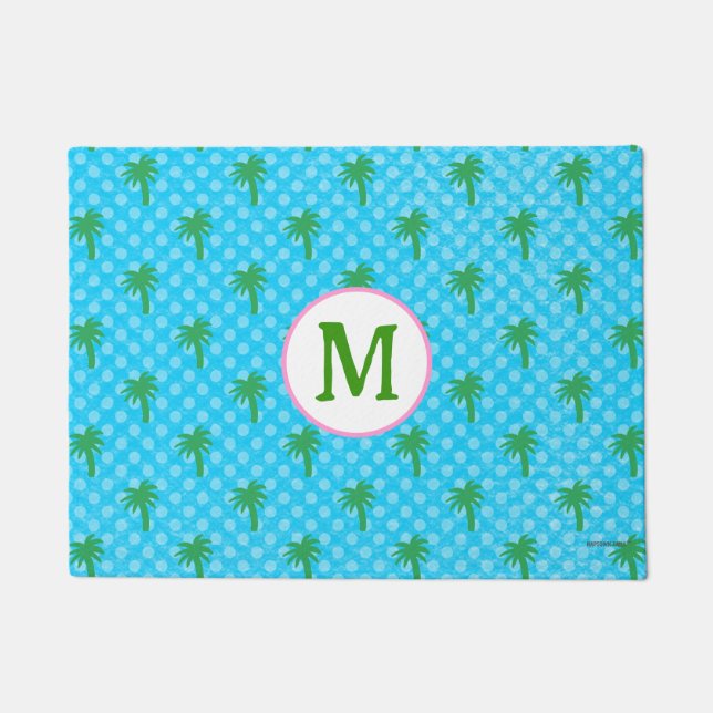 Felpudo Mano de perro Azul costero con Personalizado de pa (Anverso)