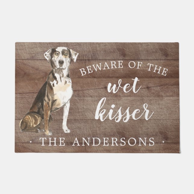 Felpudo Mano de puerta personalizada del leopardo de Catah (Anverso)