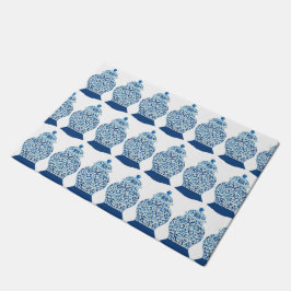 Felpudo Mano Pintada Azul Jar Doormat Rug