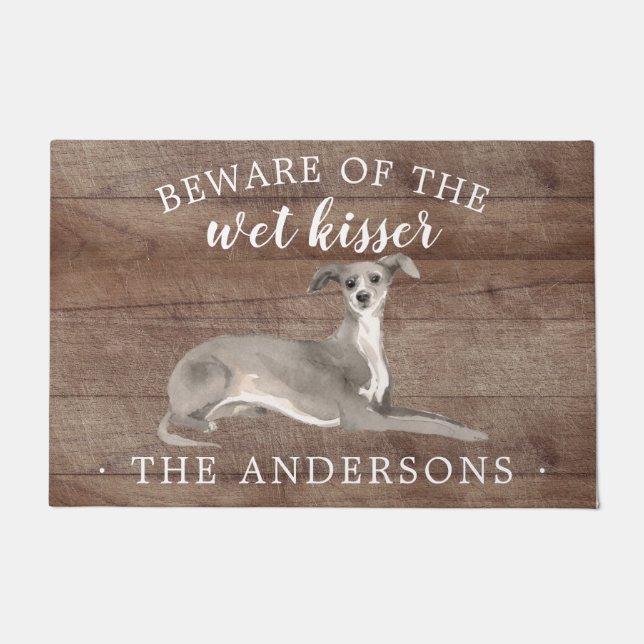 Felpudo Manta de puerta personalizada de perro de galgo it (Anverso)