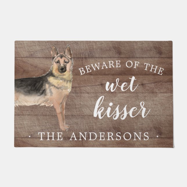 Felpudo Manta de puerta personalizada de perro pastor alem (Anverso)