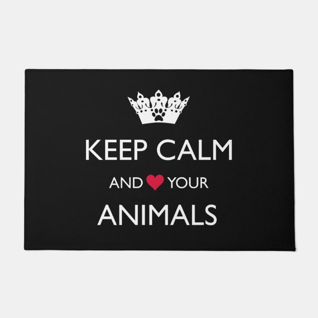 FELPUDO "MANTENGA CALMA Y AME A SUS ANIMALES" (Anverso)
