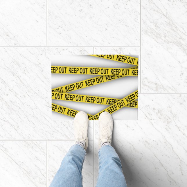 Felpudo Manténgase alejado y no cruce la cinta de la polic (Interior)