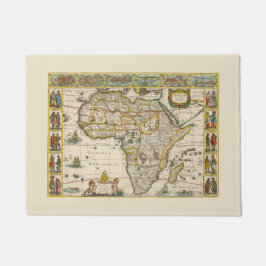 Felpudo Mapa antiguo de África de Hondius y Jansson
