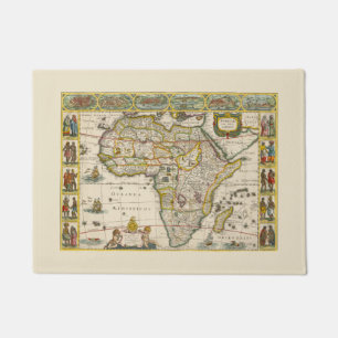 Felpudo Mapa Antiguo de África por Hondius y Jansson