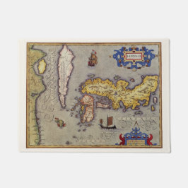 Felpudo Mapa antiguo de Japón por Mercator y Hondius