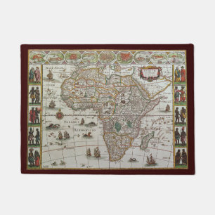 Felpudo Mapa Antiguo del Mundo Antiguo de África por Blaeu