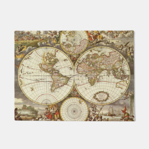 Felpudo Mapa Antiguo del Mundo Antiguo de Frederick de Wit