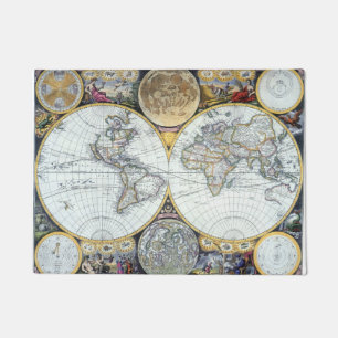 Felpudo Mapa Antiguo del Mundo, Atlas Maritimus de John Se