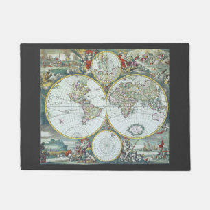 Felpudo Mapa Antiguo del Mundo del Siglo XVII, Frederick D