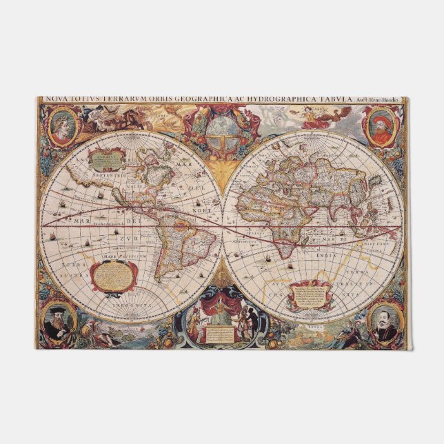 Felpudo Mapa cartográfico antiguo (Anverso)