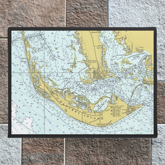 Felpudo Mapa de época de la isla de Sanibel, Florida (Subido por el creador)