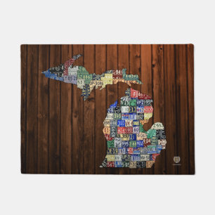 Felpudo Mapa de la placa del vintage de los condados de