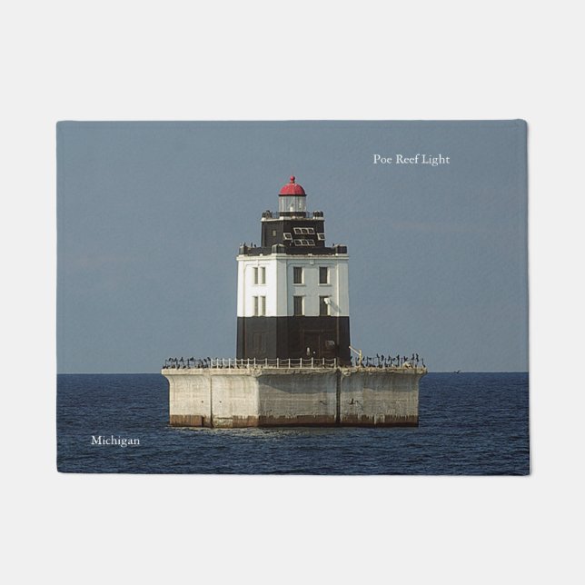 Felpudo Mapa de la puerta de luz de arrecife de Poe (Anverso)