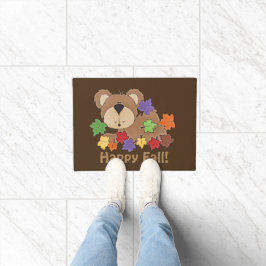 Felpudo Mapa de la puerta del oso de otoño feliz