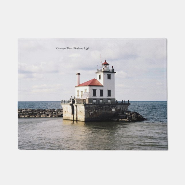 Felpudo Mapa de la puerta Oswego West Pierhead (Anverso)