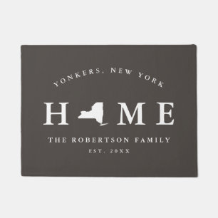 Felpudo Mapa de Mapa de Nueva York gris y blanco, Doormat