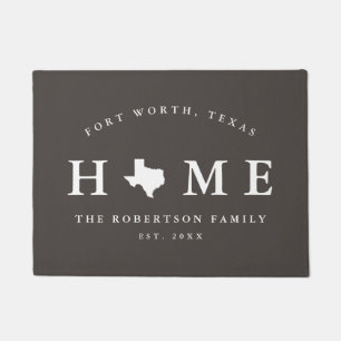 Felpudo Mapa de Mapa de Texas gris y blanco, Doormat