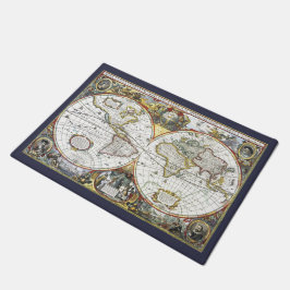 Felpudo Mapa del Antiguo Mundo de Hendrik Hondius, 1630