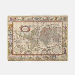 Felpudo Mapa del mundo medieval (por Willem Blaeu)