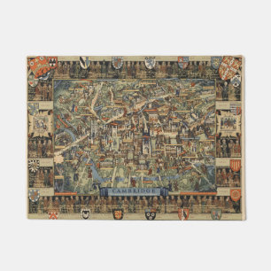 Felpudo Mapa ilustrado de Cambridge, Inglaterra