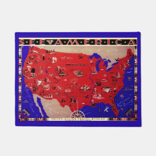 Felpudo Mapa los Estados Unidos de América, los E.E.U.U.
