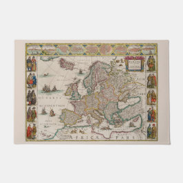 Felpudo Mapa medieval de Europa (por Willem Blaeu)