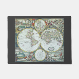 Felpudo Mapa Mundial de Antigüedades del Siglo XVII, Frede