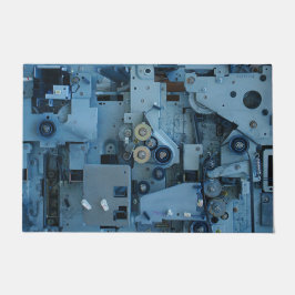 Felpudo Máquina azul Mecánica Robótica Funny Guay Geeky