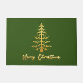 Felpudo Maravilloso árbol de oro lujoso verde elegante