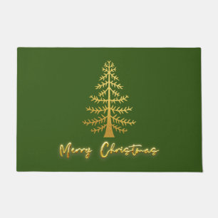 Felpudo Maravilloso árbol de oro lujoso verde elegante