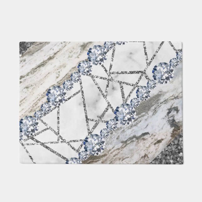 Felpudo Marble Gray Gold White (Anverso)