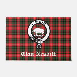 Felpudo Marca de Escudo Nesbitt de clan y Tartán personali