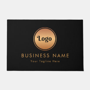 Felpudo Marca Gold Logo & Personalizado Text Business Comp