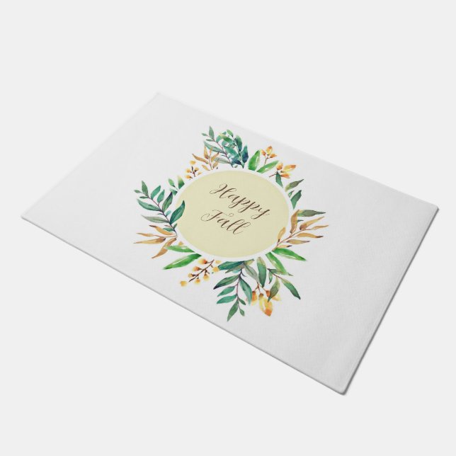 Felpudo Marco de hojas de otoño con texto personalizable  (Angular)
