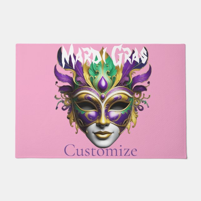 Felpudo Mardi Gras Mask Thunder_Cove (Anverso)