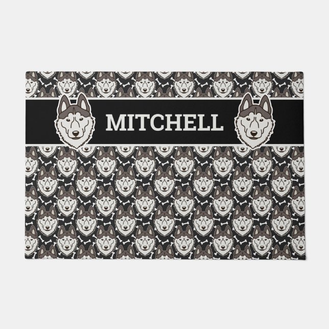 Felpudo Marihuana siberiana Husky Mascota de Perros del Ár (Anverso)