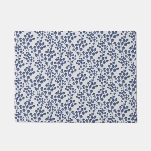 Felpudo Marina de guerra azul botánica (Anverso)