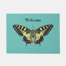 Felpudo Mariposa amarilla y negra