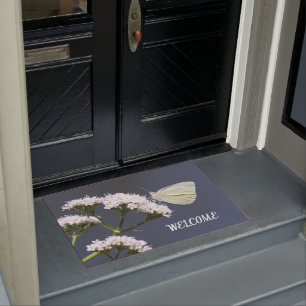 Felpudo  Mariposa En La Puerta De Las Flores